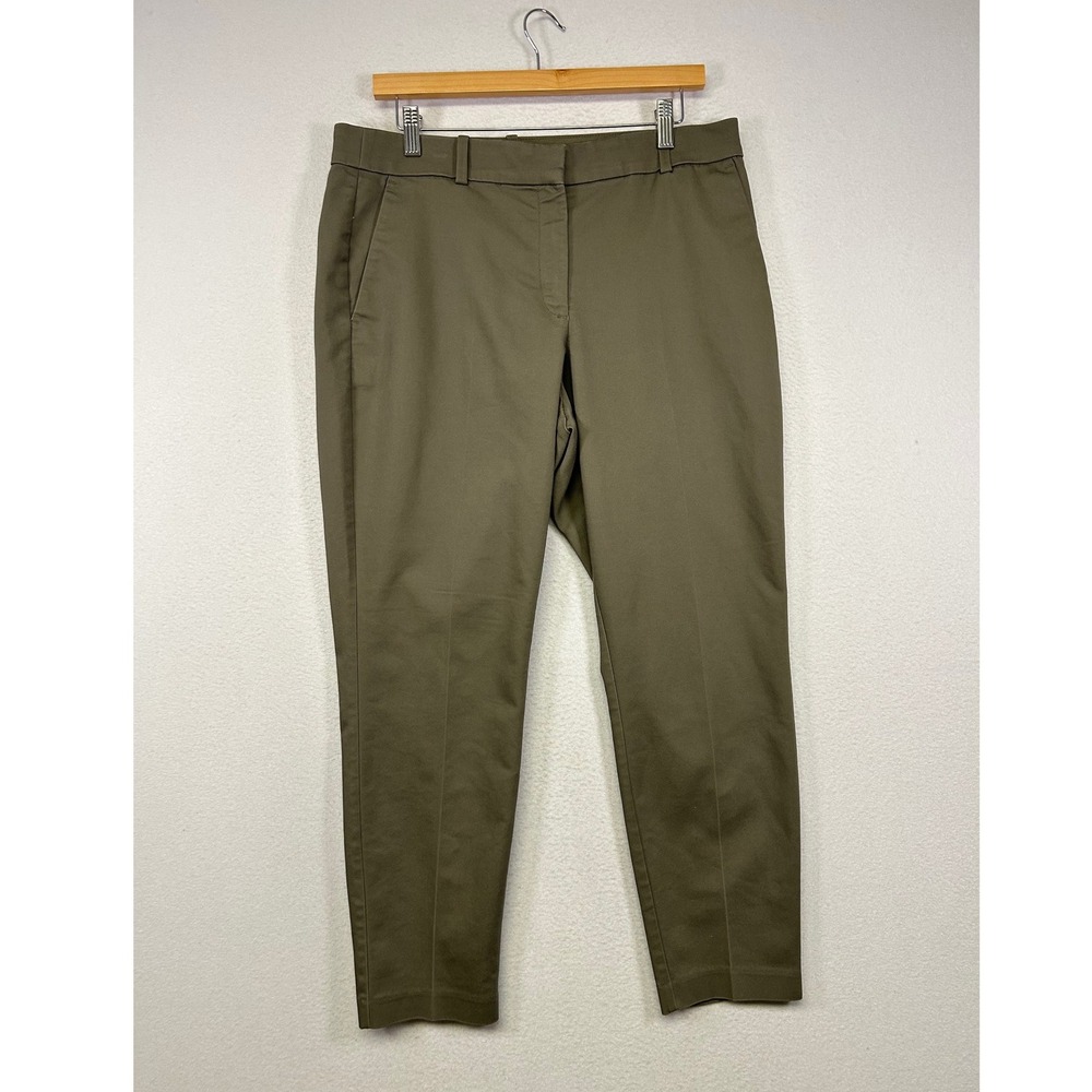Business Casual H&M Womens Size 12 Olive Green Tapered Stretch Chino Trousers